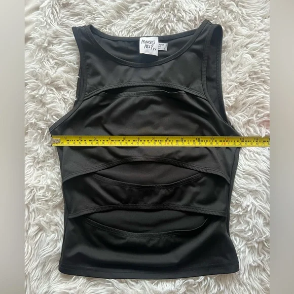 Princess Polly Slashed Black Tank Top - Picture 3 of 6